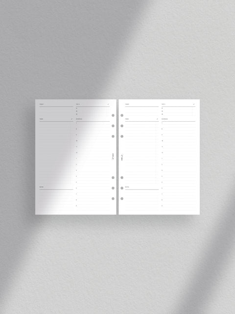 A5 - Daily Planner - Hourly Schedule - DO1P - NO1 - 2 Pages - (V1)