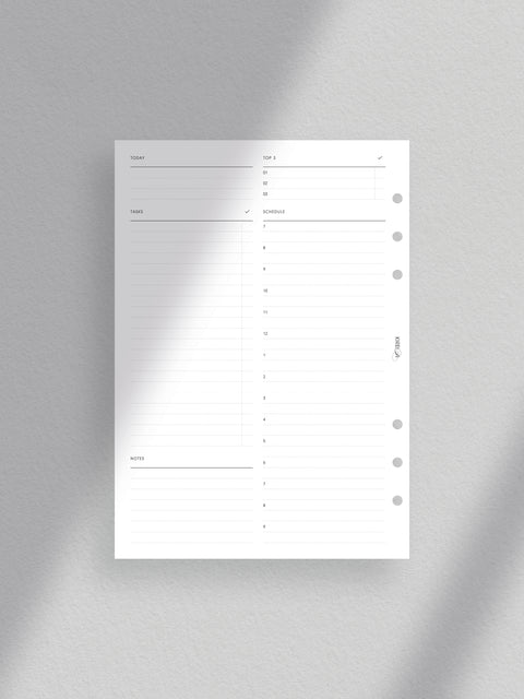 A5 - Daily Planner - Hourly Schedule - DO1P - NO1 - 2 Pages - (V1)