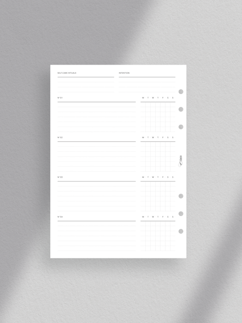 A5 - Self-Care Rituals - Weekly Checklist - NO1 - 2 Pages - (V1)