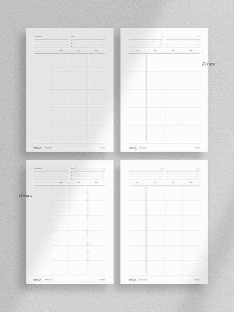 Undated monthly calendar template in PDF format for digital download. Versatile planner printable available in A4, A5, Letter, and Half Letter sizes, offering flexibility for personalized organization and planning.