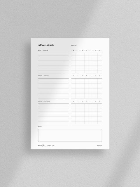 Self-Care Rituals - Checklist - NO2 - 1 Page - (V1)