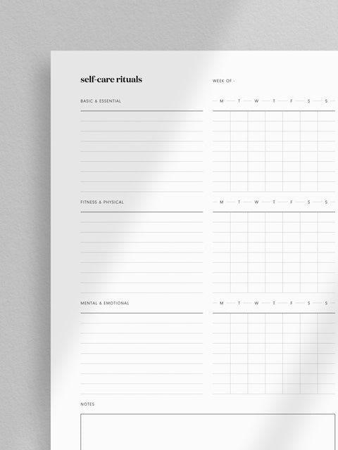 Self-Care Rituals - Checklist - NO2 - 1 Page - (V1)