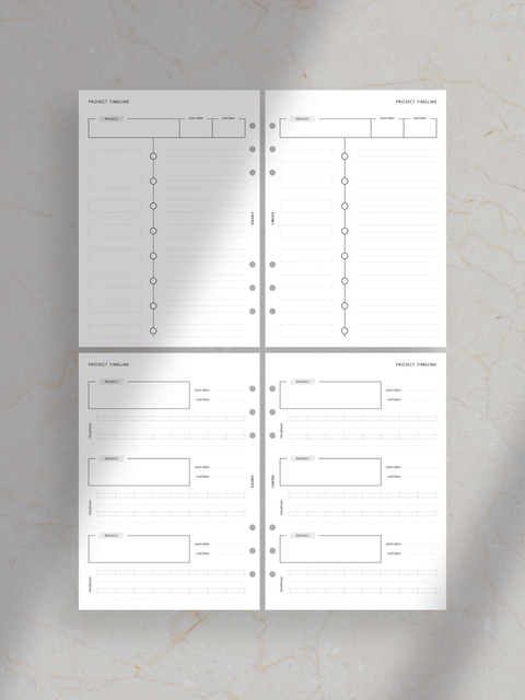 Goal and project planner, success and productivity, planner printables, digital download, instant download, pdf file, 52 pages, aesthetic, clean, sleek, luxury design layout, dream life, vision of life, tracker, pomodoro technique, priority matrix, organization, planning.