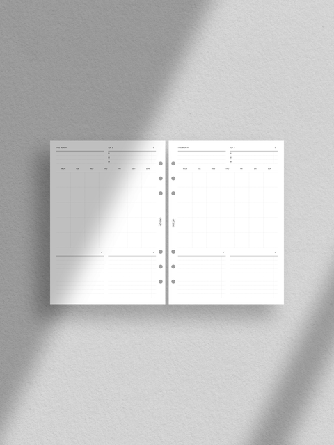 Monthly planner, undated monthly calendar, month on one page, MO1P, aesthetic planner, minimalist clean design, A5 size, to-do list, tasks, instant digital download, PDF file, ready to print at home.