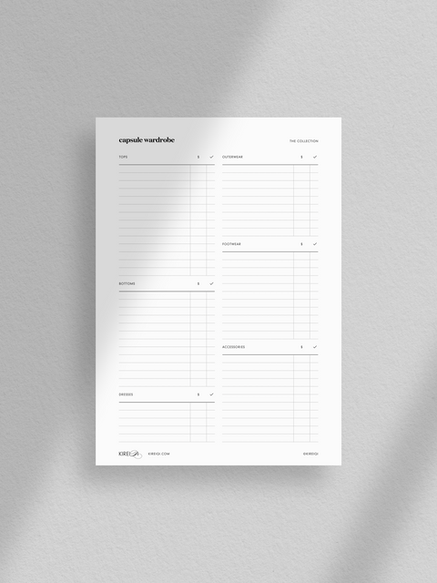 Capsule Wardrobe - Guide & List - NO1 - 2 Pages (V1)