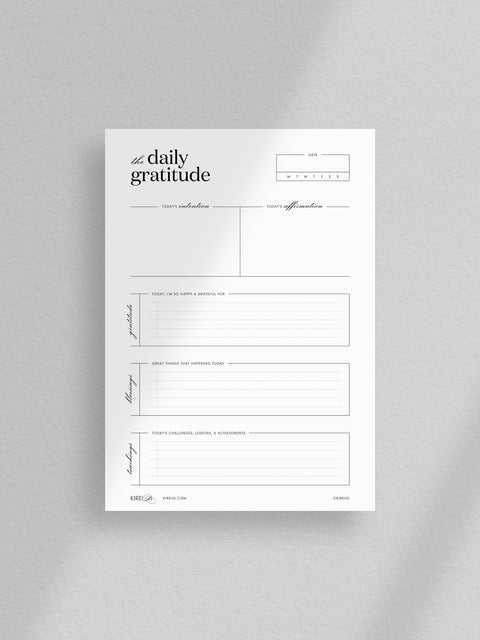 Daily Gratitude - Worksheet + Bonus - Bundle - 9  (V1)