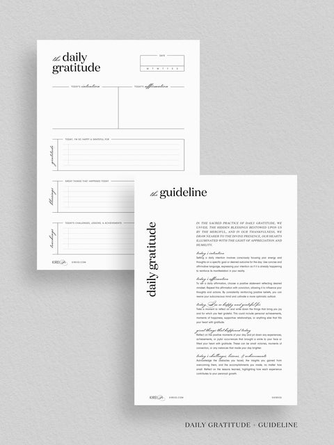 Daily Gratitude - Worksheet + Bonus - Bundle - 9  (V1)