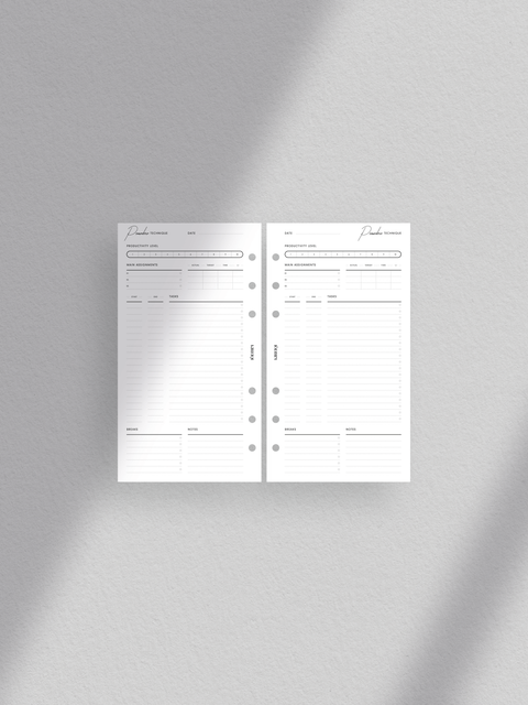 Pomodoro technique planner printable template, digital instant download, pdf file, productivity tools.