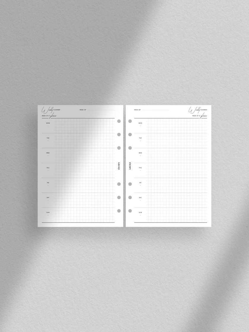 Personal Wide - Weekly Planner - Horizontal Overview - Grid - WO1P - 2 ...
